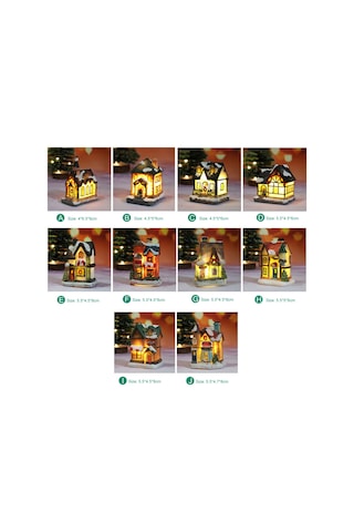 Teltree Noel Dekorasyonu Açık Ev Modeli G, Pvc+reçine Malzeme, Islak Işık, Mini Manzaralı Noel Hediyesi Diğer