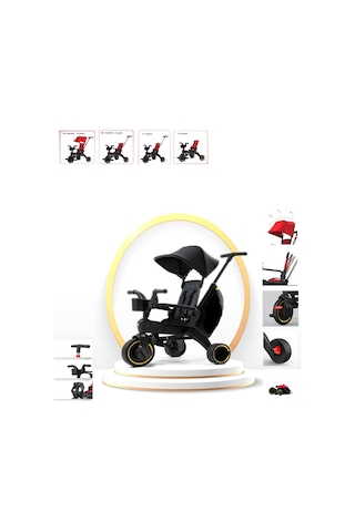 Maxi Taxi Trike Plus F3 Ebeveyn Kontrollü Katlanır Bisiklet Gri