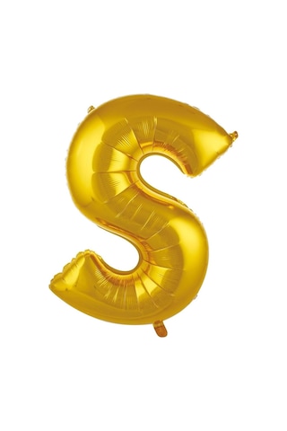 34 İnç S Gold Renk Harf Folyo Balon 34 İnç S Gold Renk Harf Folyo Balon