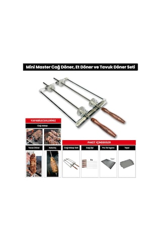 Barbekü Mangal Mini Master Cağ Döner, Et Döner Ve Tavuk Döner Seti