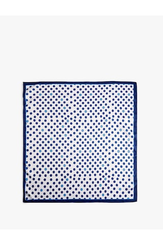Koton Pileli Puantiyeli Saten Kare Fular Bandana Mavi 6sak50111aa