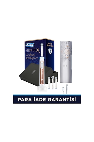 Oral-B Genius X AI Şarj Edilebilir Diş Fırçası Rose Gold + 4 Başlık + Seyehat Çantası