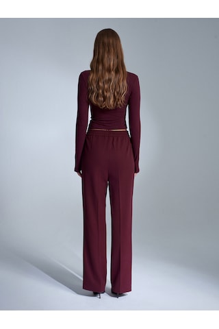 Dilvin 72209 Beli Lastikli Pantolon-bordo Bordo