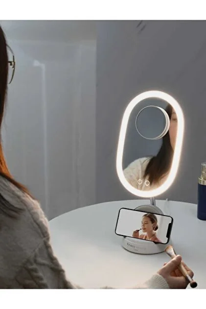 Range Beauty Lux Makyaj Aynası 15w Kablosuz Hızlı Şarj 3 Farklı Işık Dokunmatik Beyaz