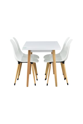 Vilinze Eames Sandalye Avanos Ahşap Mdf Mutfak Masası Takımı - 70x120 Cm Beyaz