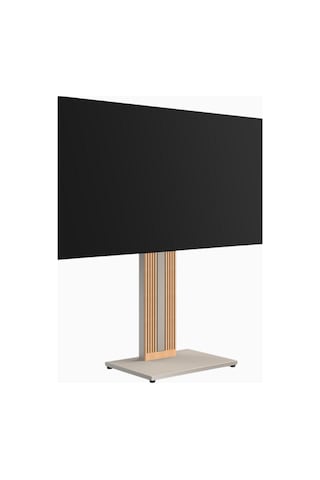 Fitueyes Zen Tv Standı 32 65", Ayarlanabilir Yükseklik, Dönebilir, Masif Kayın Tv Ünitesi Beyaz