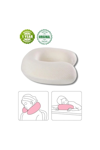 Beyaz Ortopedik Seyahat Boyun Yastigi Hava Geçirgen 50 X 70 36 X 33 Pamuklu 0 - 499 Gr Visko Beyaz