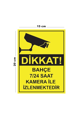 Metal Bahçe 7 24 Saat Kamera İle İzlenmektedir 15cm X 20cm Uyarı Levhası Yönlendirme Tabelası Metal Bahçe 7 24 Saat Kamera İle İzlenmektedir 15cm X 20cm Uyarı Levhası Yönlendirme Tabelası