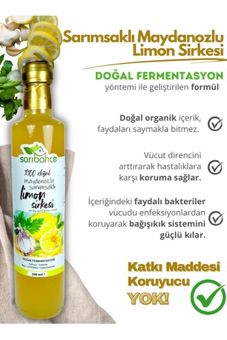 Sarımsaklı Maydonozlu Limon Sirkesi 500 Ml 2'li Paket - Organik Doğal Fermantasyon