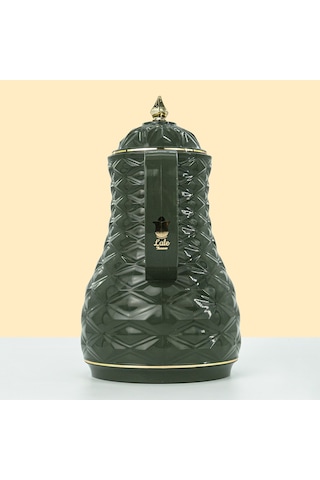 Lale Thermos Cam Hazneli Termos Elmas-1 1.0 Lt Kahve & Çay 12 Saat Sıcak / 24 Saat Soğuk Yerli Üretim Avocado Yeşil