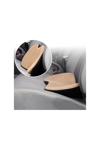 Araba Mini Koltuk Minderi Nefes Alabilir Bel Koltuk Paspası Bej