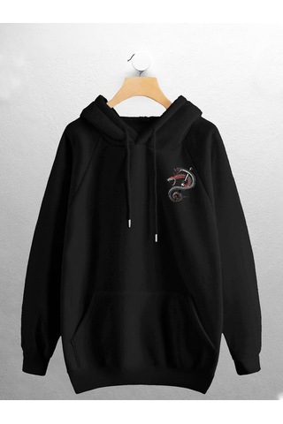 Macklin Unisex Kadın Erkek Yılanlı Bıçak Baskılı Sweatshirt Siyah Mck0917 Siyah