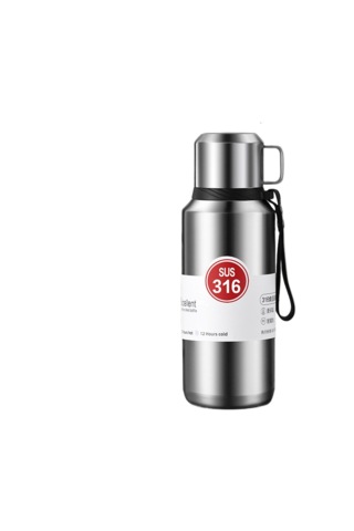 Açık Dağ Tırmanışı Büyük Kapasiteli Termos Bardak-çelik Rengi