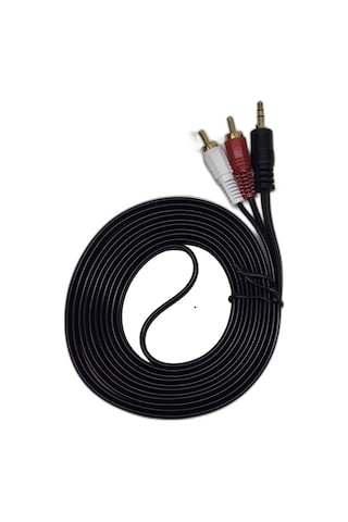 3 Metre 2 Rca To Aux Kablo - 3.5 Mm Stereo Jack Ses Aktarım Kablosu - Kırmızı Beyaz Tos Fiş