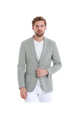 Hatemoğlu Gri Slim Fit Kareli Mono Yaka Klasik Ceket 14293024d001 140 Gri