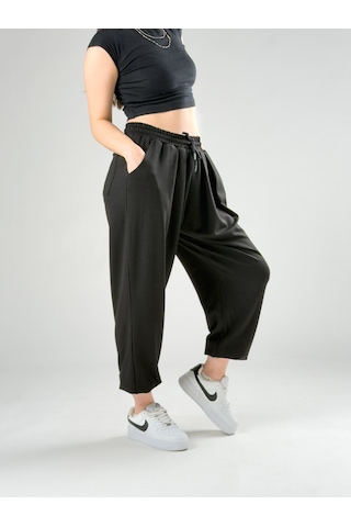 Cocopelli Pileli Siyah Kadın Jogger Pantolon Coc2849 Siyah