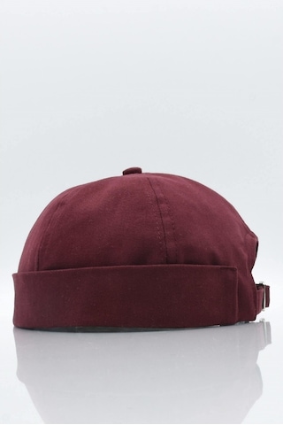 Külah Bordo Hiphop Docker Şapka %100 Pamuk Katlamalı Cap Bordo-Standart