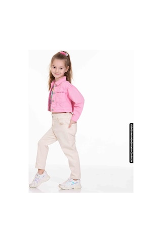 XO Kids Kız Beli Büzgülü Pantolon 4-8 Yaş 54713 Kpnt09079 Krem 001