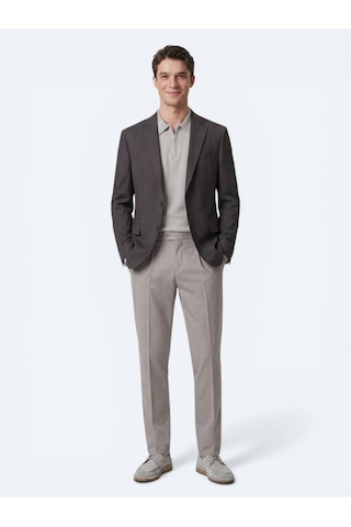 Kip Renkli Mikro Modern Fit Yün Karışımlı Ceket