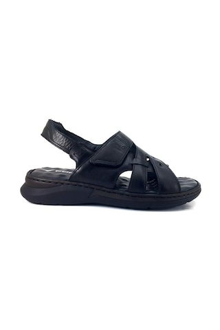 Forelli Berkay Günlük Anatomik Deri Erkek Sandalet-siyah Siyah