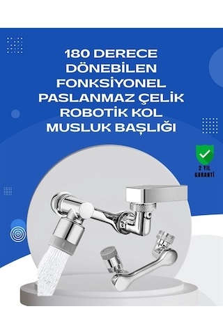 Bfs 1080 Dönebilen Musluk Aparatı Çift Su Akışı, Robotik Kol Tasarımı Ve Su Tasarrufu Özellikli Çok Renkli