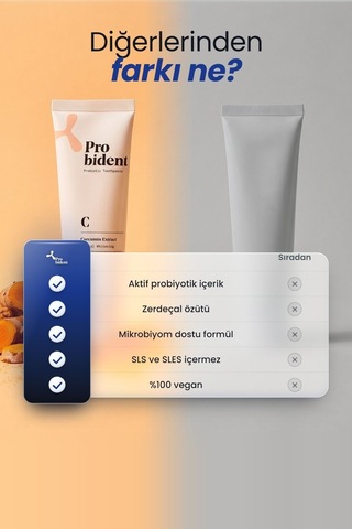 Probident Zerdeçal Özütü İlaveli Probiyotik Diş Macunu 75 ML