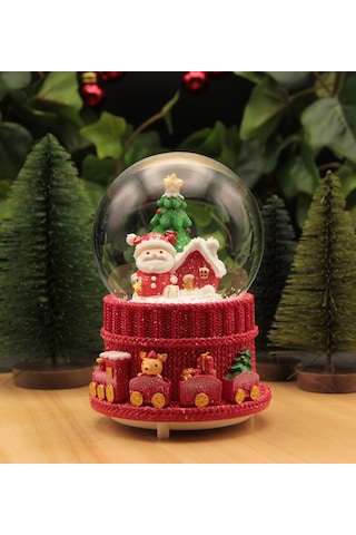Hediyebiziz Yılbaşı Kar Küresi Noel Işıklı Ve Müzikli Christmas Noel Baba -a