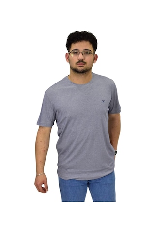 Raymons Erkek Sıfıryaka Düz Merserize Tişört T6034 Bgl-st04527 İndigo