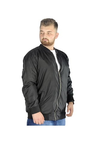 Mode Xl Erkek Kolej Mont Fermuarlı Jesica 22612 Siyah 001
