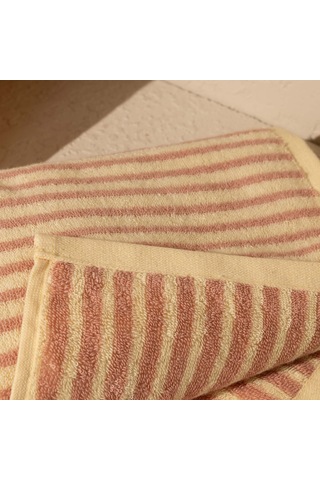 Soft Noa İpliği Boyalı Yüz Havlusu - Krem / Pudra - 50x90 Cm Çok Renkli