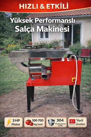 Kırmızı Ayaklı Profesyonel Salça Çekme Makinesi 700 Kg/saat Kapasiteli Domates Biber Salça Çekme Makinesi