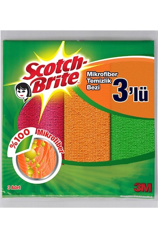 Scotch Brite Mikrofiber Temizlik Bezi 3 Adet Çok Renkli