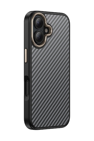 Nourthkiingdom Apple Uyumlu iPhone 16 Plus Kılıf M-safe Şarj Özellikli Karbon Fiber Görünümlü Nrtk Antina Kapak - Mavi Mavi