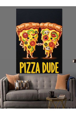 Ahşap Tablo El Ele Tutuşan Pizzalar
