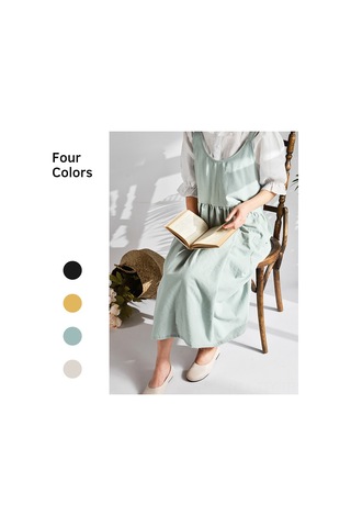 Dianziye Siyah Kumaş Mutfak Fırın Apronu - Yüksek Bel Desenli, Logo Baskılı, Ev Ve Mağaza Çalışma Giyimi, Tüm Bedenler