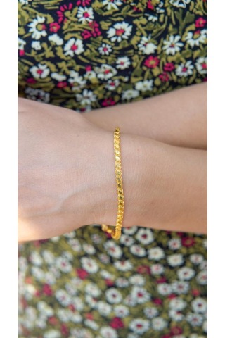 Altın Pullu Zincir Bileklik BL06891 Sarı Altın