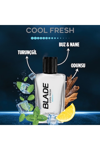 Blade Cool Fresh Erkek Parfüm EDT 70 ML + Cool Fresh Erkek Sprey Deodorant 3 x 150 ML