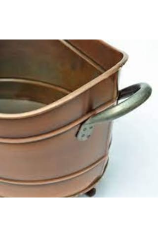 Ayaklı Odun Kovası Bakır Küçük Boy Bakır
