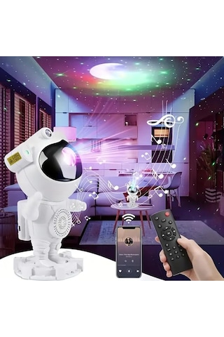 Akıllı Astronot Projeksiyon Gece Aydınlatma & Bluetooth Hoparlör Çok Renkli