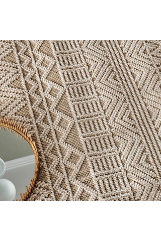 Eko Halı Soho Sh 14 Beige Hav Toz Vermez Hasır Dokuma Modern Makine Halısı Bej