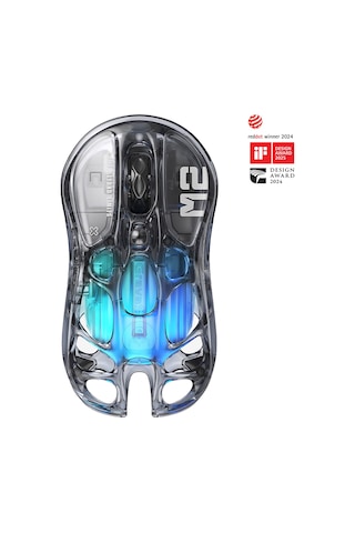 Gravastar Mercury M2 Rgb 26k Dpı Optik Gaming Mouse, Kablosuz, Programlanabilir 5 Tuşlu, Şeffaf Siya Mercury M2