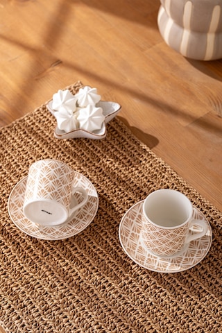 Emsan Wavy New Bone 2 Kişilik Kahve Fincan Takımı 90 ML Bej