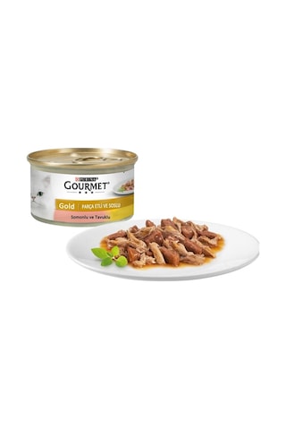 Purina Gourmet Gold Somonlu ve Tavuklu Konserve Kedi Maması 24 x 85 G