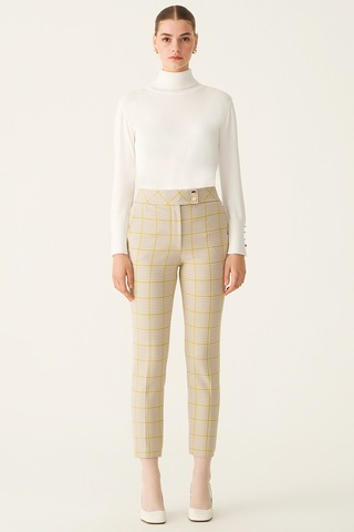 Perspective Jania Regular Fit Ekose Desenli Vizon Fıstık Yeşili P Vizon - Yeşil