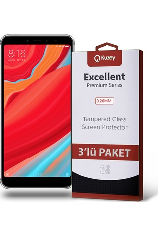 Xiaomi Redmi S2 ile Uyumlu Kırılmaz Cam Ekran Koruyucu Ekonomik 3'lü Paket