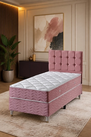 90x190 Bengü Tek Kişilik Set Baza Başlık Yatak 90 x 190
