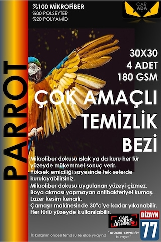 Mikrofiber Temizlik Bezi 4'lü 30x30cm 180 Gsm- %100 Mikrofiber