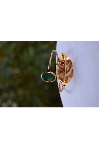 Stoneage Jewellery Yeşim Taşlı Tasarım Bileklik Bronz