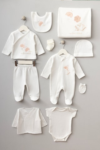 Bebitof 10parça Sevimli Uğur Böceği Desenli Kutulu Yenidoğan Hastane Çıkışı Pembe