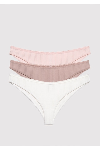 Mavi - 3lü Klasik Külot 1913819-17865 Pembe
